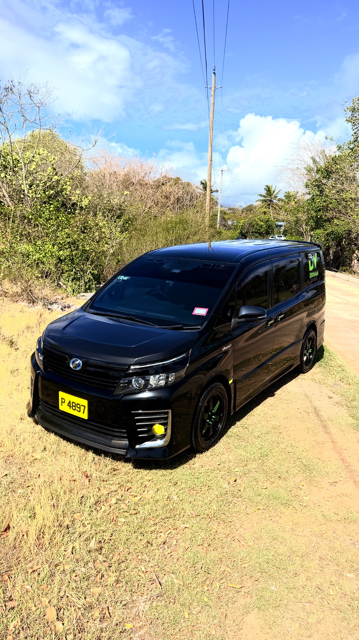 Black Drivah van ready on the road